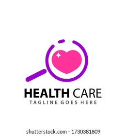 Search Health Care Medical Modern Logo Design Template Vector