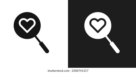 Search heart icon line art vector