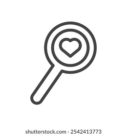 Search heart icon Symbol mark in filled style