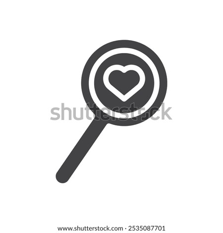 Search heart icon Symbol mark in filled style