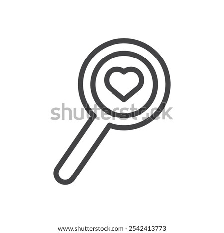 Search heart icon Symbol mark in filled style