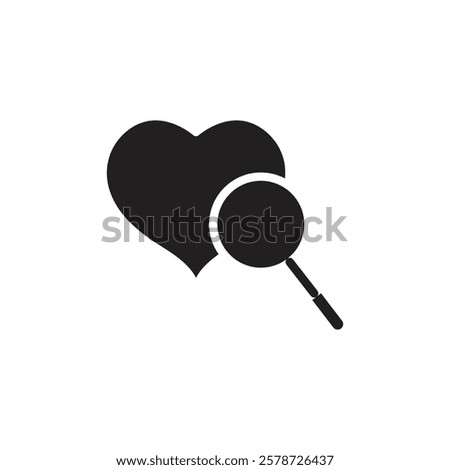 Search heart icon Thin line art collection