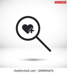 Search Heart  icon vector