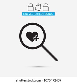 Search Heart  icon vector