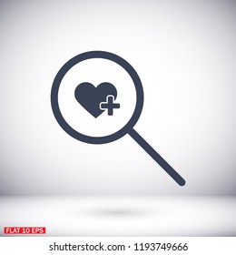 Search Heart  icon vector