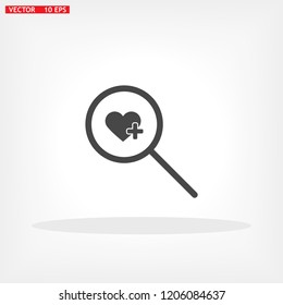 Search Heart  icon vector
