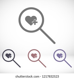Search Heart  icon vector