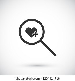Search Heart  icon vector