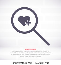 Search Heart  icon vector