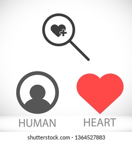 Search Heart  icon vector