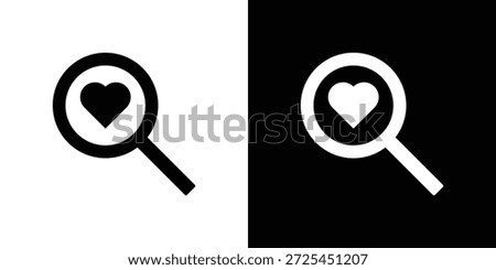 Search heart icon vector graphics. filled vector sign, Symbol illustration.