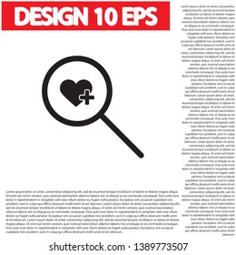 Search Heart  icon vector . Lorem Ipsum Illustration design