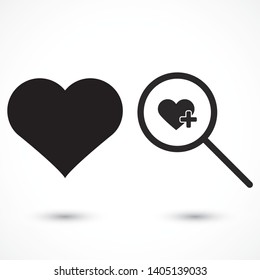 Search Heart  icon vector . Lorem Ipsum Illustration design