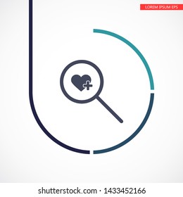 Search Heart icon vector . Lorem Ipsum Illustration design
