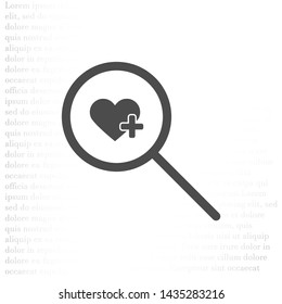 Search Heart icon vector . Lorem Ipsum Illustration design