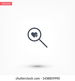 Search Heart icon vector . Lorem Ipsum Illustration design