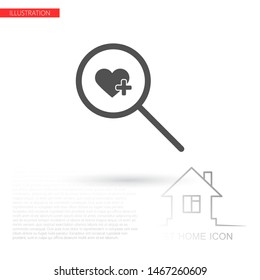 Search Heart icon vector . Lorem Ipsum Illustration design