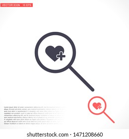 Search Heart icon vector . Lorem Ipsum Illustration design