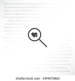 Search Heart icon vector . Lorem Ipsum Illustration design