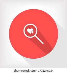 Suche nach Herzsymbol-Vektorillustration . Lorem-Ipsum-Illustrationsdesign