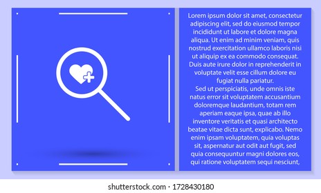 Vector de icono del Corazón de búsqueda . Lorem Ipsum Diseño de ilustración