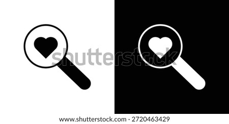 Search heart icons set. vector icons designed in filled style