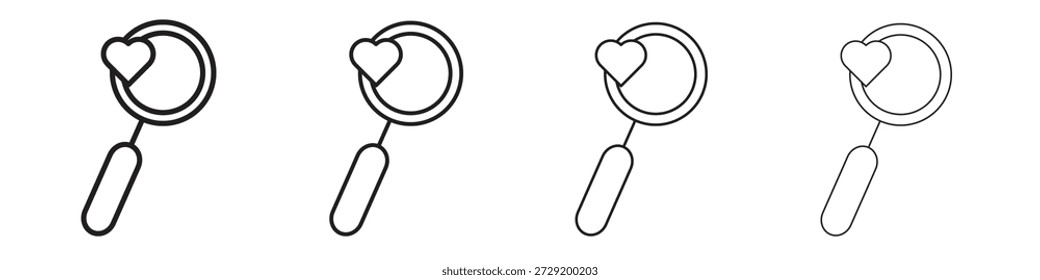 Search heart icons Vector Logo Template Illustration Designs. Vector EPS 10.