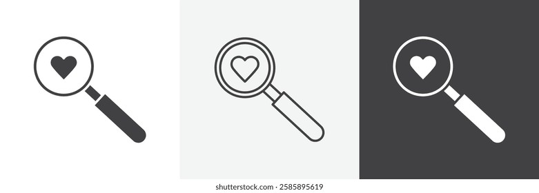 Search heart vector icons collection graphic designs for ui designs