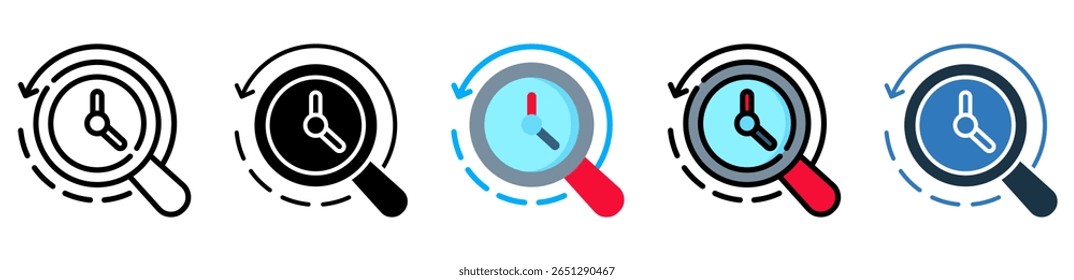 Search History Icon Multiple Style Vector Illustration