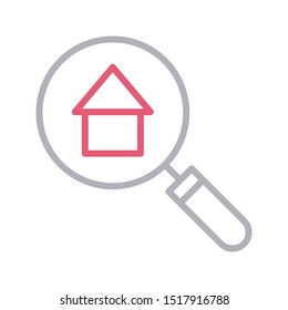 search home colour line vector icon