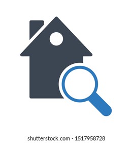 search home glyph colour vector icon