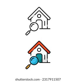 Search home icon design in two variation color