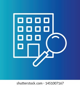 Search home icon, search house mobile phone, internet, laptop and pc icon you use your project. line icon, real estate, city, building.