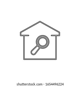 in search of a home icon. Simple thin line, outline vector of web icons for ui and ux, website or mobile application