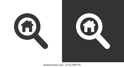 Search Home icon. Solid glyph series icon