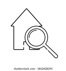 Search home icon vector sign isolated on white background illustrasion for graphic and web design. EPS 10