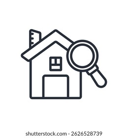 search home icon. vector.Editable stroke.linear style sign for use web design,logo.Symbol illustration.