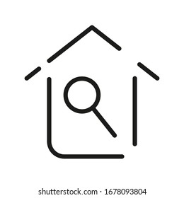 Search Home Line Icon Vector Symbol
