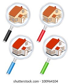 Search for house concept, vector eps10 illustration