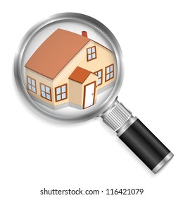 Search for house concept, vector eps10 illustration