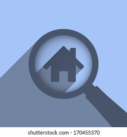 Search house concept, vector eps10 illustration