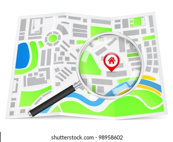 Search for house concept, vector eps10 illustration