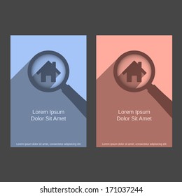 Search for house design template, vector eps10 illustration