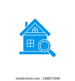 Search house icon - Finding a home sign vector