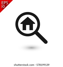 search house, icon. One of set web icons