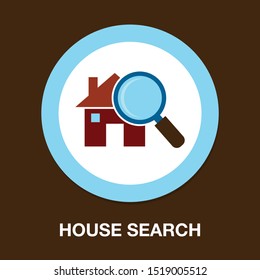 search house icon, property real estate icon