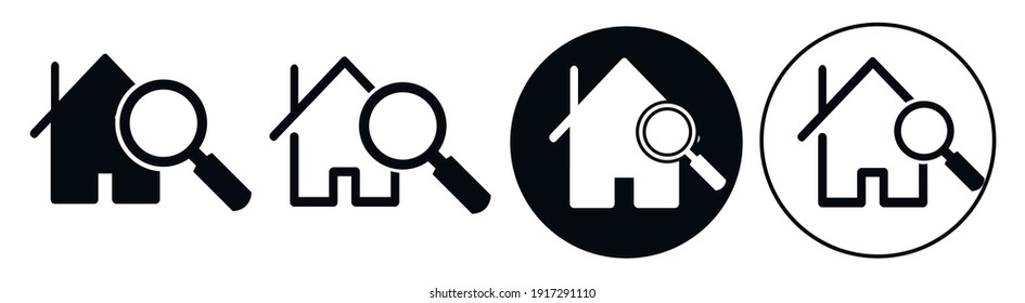 Search house icon, vector simple illustration isolated on white.