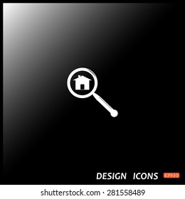 Search house. Magnifying glass. Search. icon. vector design