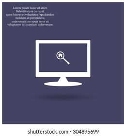 Search house. Magnifying glass. Search. icon. vector design