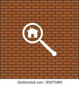 Search house. Magnifying glass. Search. icon. vector design